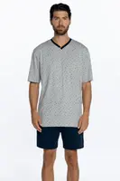 Pánské pyžamo krátké ELIAS L Šedá