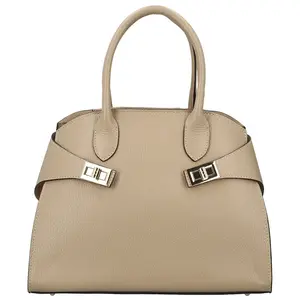 Dámská kožená kabelka do ruky béžová - Delami Vera Pelle Seia