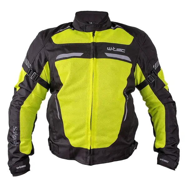 Pánská letní moto bunda W-TEC Saigair Fluo Yellow-Black 3XL