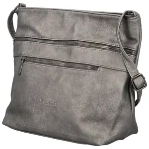 Stylová dámská koženková crossbody kabelka Olbba, stříbrná