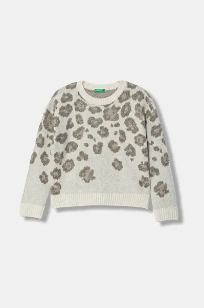 Dětský svetr United Colors of Benetton béžová barva, 1SJFQ109H