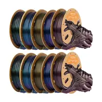 10kg ERYONE Burnt Titanium PLA Filament - 2kg Blue-purple + 2kg Red + 2kg Dark Golden + 2kg Blue + 2kg Green