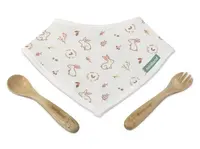Miniland ECO-friendly Sada ekologických príborov s podbradníkom, Zajac