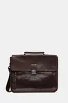 Kožená taška Aeronautica Militare hnědá barva, AM304
