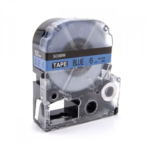 Epson LK-2LBP, SC6BW, 6mm x 9m, černý tisk / modrý podklad, kompatibilní páska