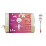 GILLETTE VENUS Comfortglide Festival dámská dárková taška: holicí strojek + 2 hlavice + toaletní taška