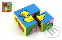 Moje první zvířátka  - Kostky kubus dřevěné 4 ks