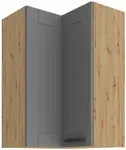 Horní rohová skříňka Luna 60x60 GN-90 2F (90°) Barva korpusu: Dub artisan, Barva dvířek: Dust Grey