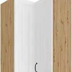 Horní rohová skříňka Stilo 60x60 GN-90 2F (90°) Barva korpusu: Dub artisan, Barva dvířek: Bílá