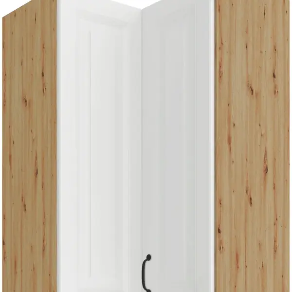 Horní rohová skříňka Stilo 60x60 GN-90 2F (90°) Barva korpusu: Dub artisan, Barva dvířek: Bílá