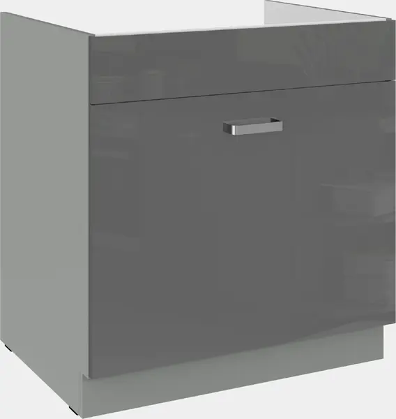 Spodní skříňka 80 ZL 1S BB - Premium Box Barva korpusu: Šedá, Barva dvířek: Šedý lesk (Šedá)