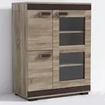 Komoda P9 Barva korpusu: Šedá, Lišta: Trufla, Barva dvířek: Dub - sonoma