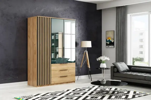 Šatní skříň Sorento Barva korpusu: Dub - Craft zlatý, Rozměry: 150 cm