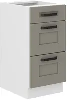 Spodní skříňka Luna 40 D 3S BB - Premium Box Barva korpusu: Bílá, Barva dvířek: Clay Grey