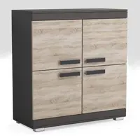 Komoda P11 Barva korpusu: Wenge, Lišta: Dub - sonoma, Barva dvířek: Šedá
