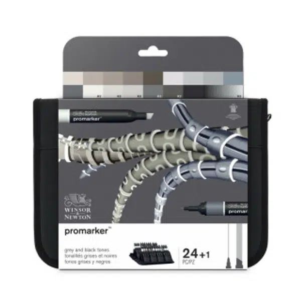 Sada popisovačů WN Promarker 24ks Wallet Black and Greys