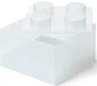 LEGO úložný box 4 s víkem - třpitivá průhledná
