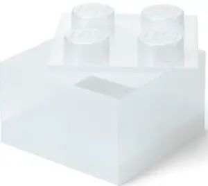 LEGO úložný box 4 s víkem - třpitivá průhledná