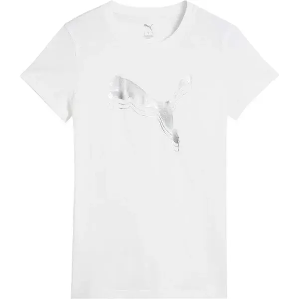 Puma ESSENTIALS METALLIC TEE Dámské triko, bílá, velikost