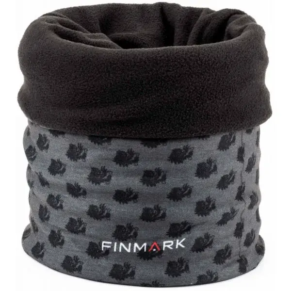 Finmark MULTIFUNCTIONAL SCARF Multifunkční šátek s fleecem, šedá, velikost