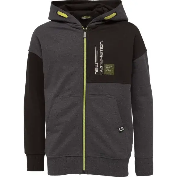 Lewro HAYCROFT Chlapecká celorozepínací mikina, tmavě šedá, velikost 116-122