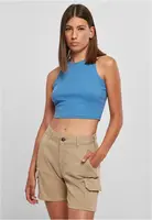 Dámský top s ořezanými žebry horizont blue