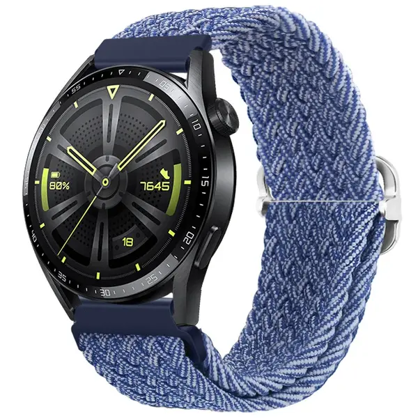 BStrap Braid Nylon remienok na Huawei Watch GT3 46mm, blue white