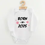 Detské body s potlačou BORN IN 2025 pink, vel. 74 (6-9m)