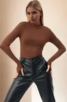 74053 Dewberry Finger Detailed Women Body-COFFEE