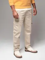 Ombre Men's knitted joggers with cargo pockets - cream