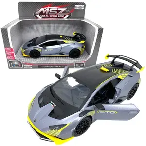 Kovový model - 1:24 Lamborghini Huracán STO Stříbrně šedá