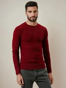 Pánsky bordový sveter DStreet
