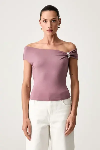 Guess crop top dámský z lyocellu