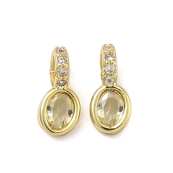 Brass Micro Pave Cubic Zirconia Charms
