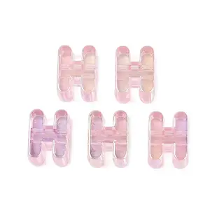 UV Plating Transparent Acrylic European Beads
