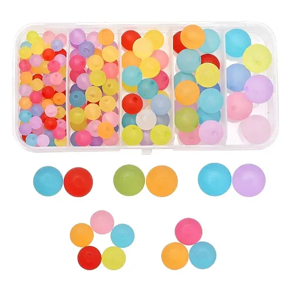 153 Pcs 5 Style Transparent Acrylic Ball Beads