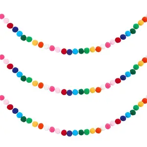 Cotton Christmas Pompom Ball String Ornaments