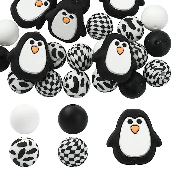 25Pcs 5 Styles Silicone Beads