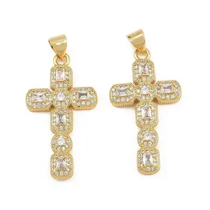 Brass Micro Pave Cubic Zirconia Pendants