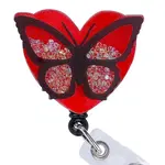 Rhinestone Quicksand Effect Acrylic & ABS Plastic Badge Reel