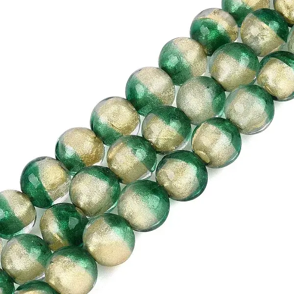 Handmade Lampwork with Gold Powder Beads Strands