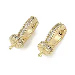 Brass Micro Pave Clear Cubic Zirconia Fold Over Clasps