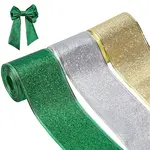 15 Yards 3 Colors Glitter Polyester Wired Ribbon
