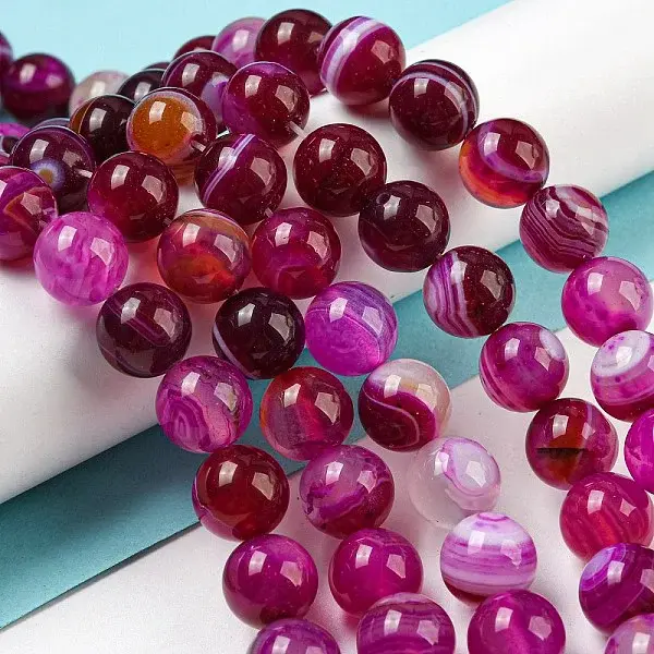 Natural Striped Agate/Banded Agate Bead Strands