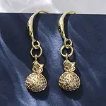 Brass Micro Pave Clear Cubic Zirconia Dangle Earrings