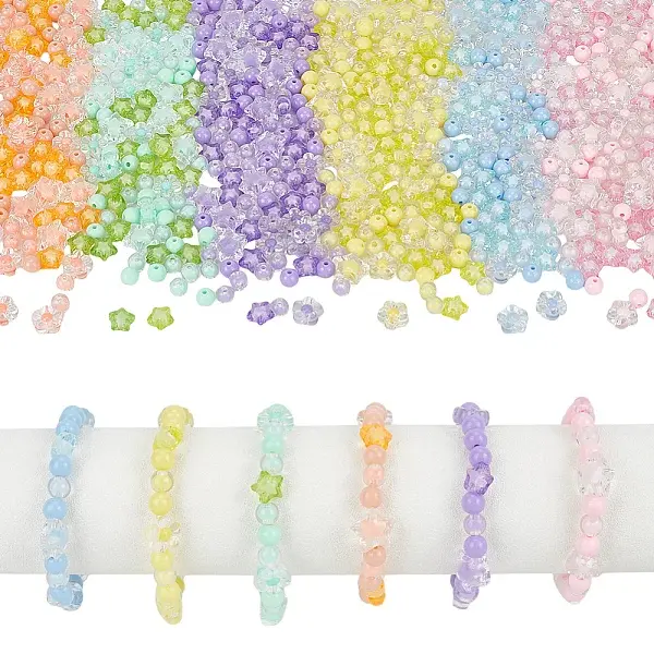 1050Pcs 30 Styles Transparent Acrylic Beads