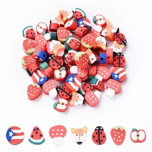 35Pcs 7 Styles Handmade Polymer Clay Beads