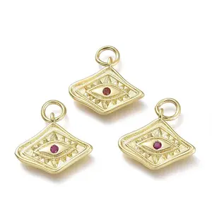 Brass Micro Pave Cubic Zirconia Pendants