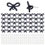 42Pcs Bowknot Spray Paint Alloy Stud Earring Findings