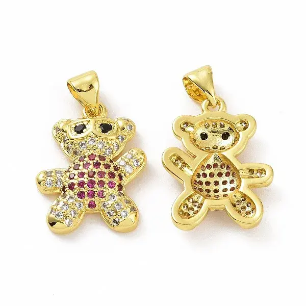 Brass Micro Pave Clear Cubic Zirconia Pendants